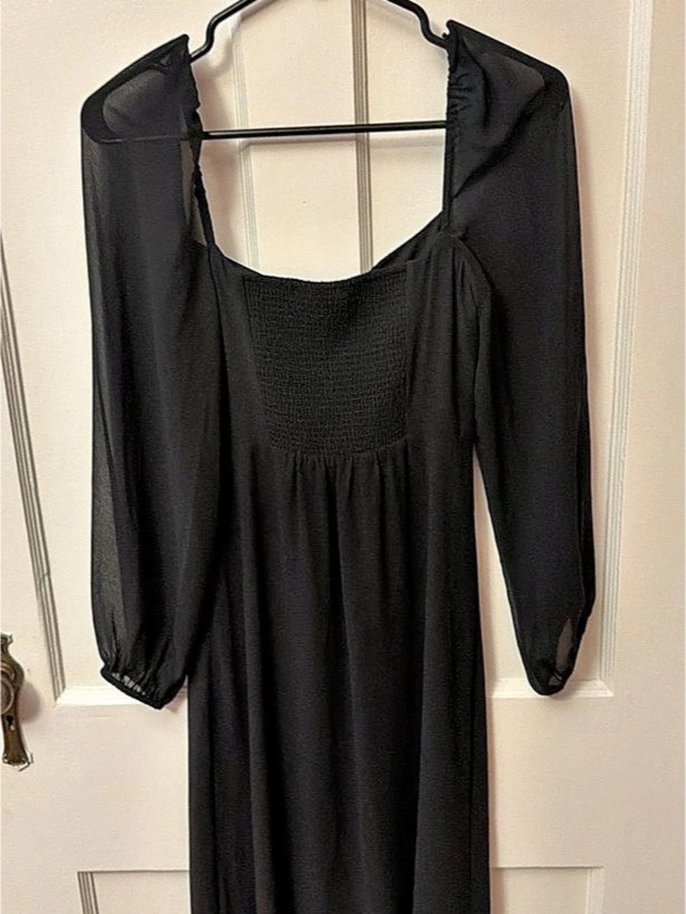 Black Long Sleeve Midi Dress Like New